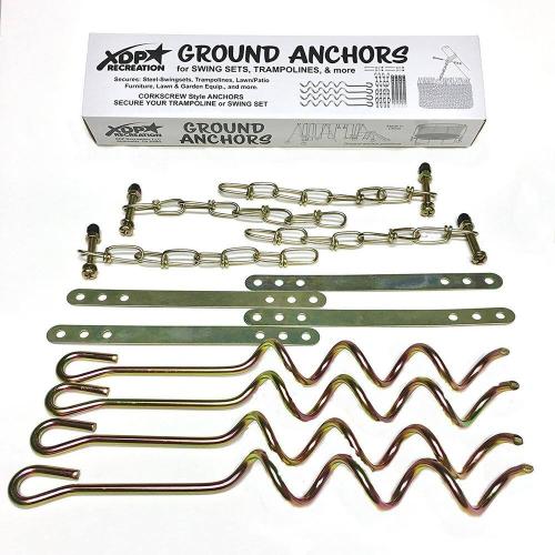 Swing Set Trampoline and Patio Furniture Metal Ground Anchor Kit