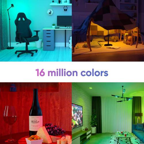 75-Watt Equivalent A19 Smart LED Color Light Bulb With 16 Million Colors and App Control (2-Pack)