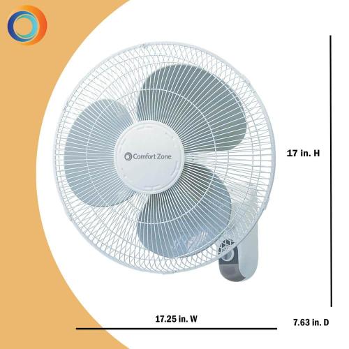 16 in. White Oscillating 3-Speed Wall-Mount Fan with Adjustable Tilt