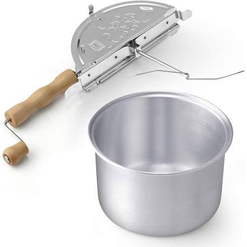 6 qt. Aluminum Stovetop Popcorn Popper Silver