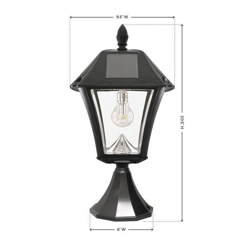 Baytown II Bulb 1-Light Black LED Outdoor Solar Post Light with Wall Sconce and Pier Base Mount Options