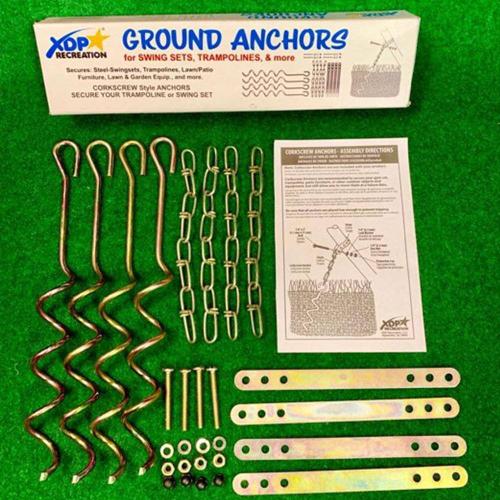 Swing Set Trampoline and Patio Furniture Metal Ground Anchor Kit