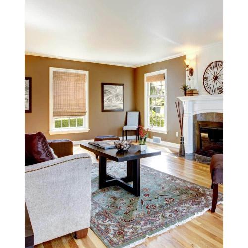 Premium True-to-Size Brown Squirrel Cordless Light Filtering Natural Woven Bamboo Roman Shade – 34 in. W X 48 in. H