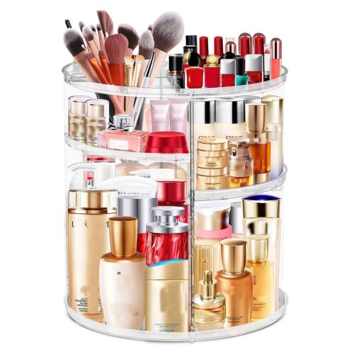 LeeWent 360 Acrylic Rotation Makeup Organizer Large Capacity Easy Access Sturdy Multi-functional Great Gift Idea