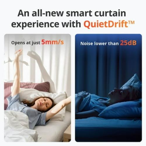SwitchBot Curtain Rod 3, Smart Curtain Opener, Retrofit & Motorize Existing Curtains, Upgraded High-Performance Motor, White
