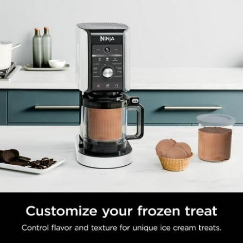 Ninja CREAMi Max Ice Cream Maker, Sorbet, Milkshakes, Frozen Yogurt, & More, 9 One-Touch Programs, (2) 24 Oz Family-Sized Tubs & Lids, NC550 Stone Silver