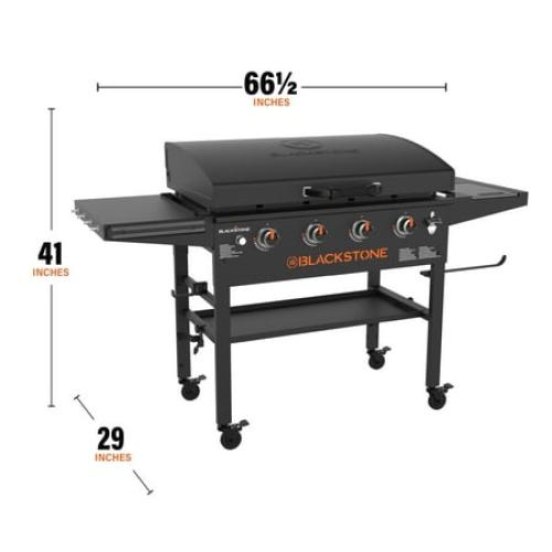 Blackstone Original 4-Burner 36 Propane Omnivore Outdoor Griddle with Hood and Folding Side Shelves ( scratch’s see the pictures )