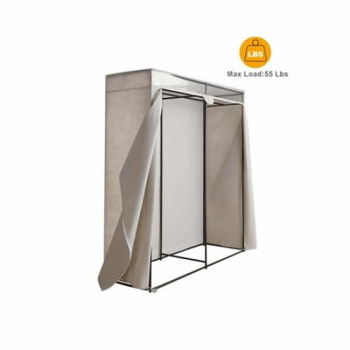 Mainstays Adult Single Steel Tier Zippered Extra Wide Clothes Closet, 60, Grey Pumice