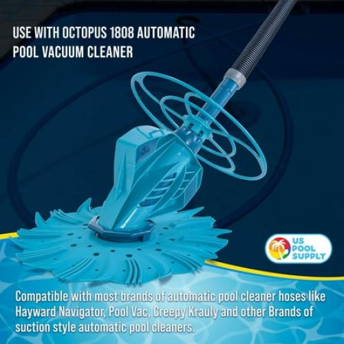 Blue & Silver, 8 Pack, 40 U.S. Pool Supply Professional 8 Piece Swimming Pool Vacuum Cleaner Hose Set, Blue & Gray - 40 Flexible Spiral Wound Connector Sections with 1.5 Male & Female Cuffs, Fits Most Automatic Pool Cleaners