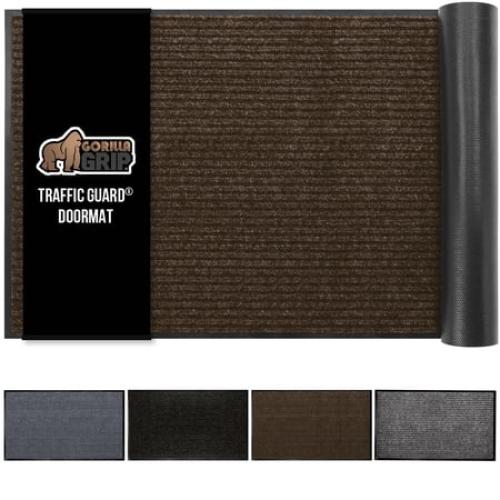 GORILLA GRIP Door Mat, Waterproof, Traffic Guard Commercial Office Doormat, 72x48, Brown