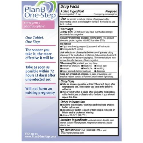 Plan B One-Step Emergency Contraceptive 1 Tablet, 1.5 mg