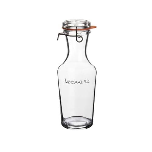 Luigi Bormioli Lock-Eat 3 piece Jar Set 25.25 oz, 50.75 oz, 34 oz, Set of 3, Clear