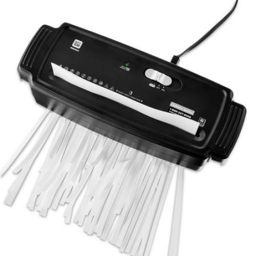 Pen Gear 6-Sheet Strip Cut Credit Card & Paper Shredder, Black