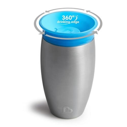 Munchkin® Miracle® 360° Stainless Steel Toddler Sippy Cup, 10 oz, Blue, Unisex