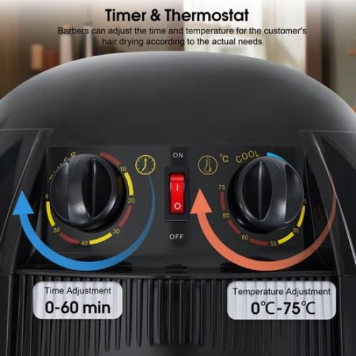 BarberPub Adjustable Bonnet Hood Hair Dryer with Wheel
