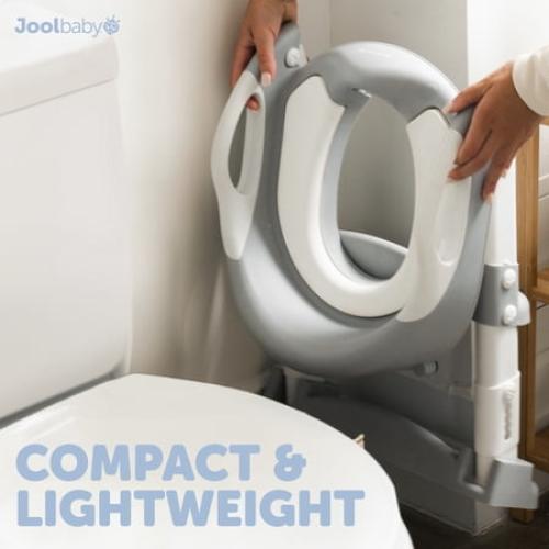 Jool Baby Potty Training Seat with 2 Step Ladder for Toddlers – Splash Guard, Adjustable Height (Gray)
