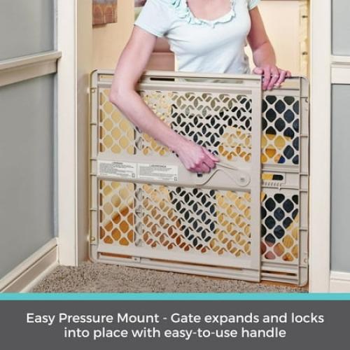 Toddleroo by North States Supergate Ergo Child Safety Gate, 26 Tall, Sand