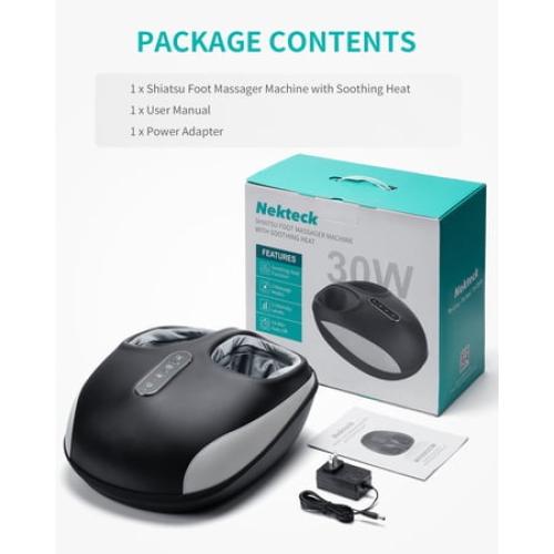 Nekteck Foot Massager Machine with Heat, Deep Kneading Shiatsu Foot Massager with Air Compression, Soothe Muscles, Multiple Massage Modes & Adjustable Intensity Christmas Gifts for Her & Him