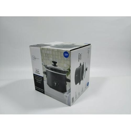 Mainstays 2 QT Slow Cooker, Matte Black Finish, Removeable Stoneware Pot, Model MS54100112165B