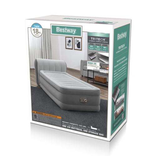 Bestway Headboard 18 Twin Air Mattress with Built-in Pump