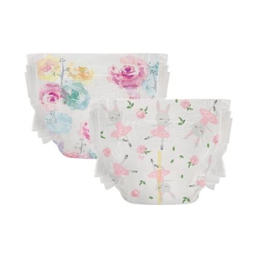 The Honest Company, Clean Conscious Diapers™, Rose Blossom   Tutu Cute, Size NB, 72 Count Club Box