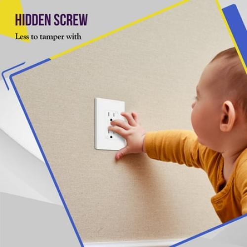 Pack of 10 Color White ENERLITES Screwless Wall Plate, Decorator Switch Covers, 1-Gang, Polycarbonate Thermoplastic, White (10 Pack)