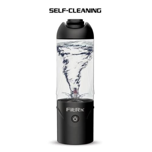 FitRx Rocket Electric Smoothie Blender Bottle, Rechargeable Portable Personal Blender, 18oz., Black