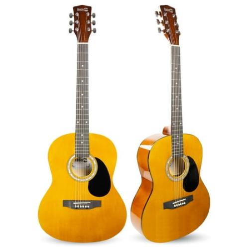 RockJam Natural Dreadnought Acoustic Guitar with Guitar Bag