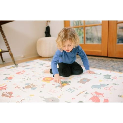 baby care play mat - haute collection (medium, moroccan - beige) - play mat for infants - non-toxic baby rug - cushioned baby mat waterproof playmat - reversible double-sided kindergarten mat