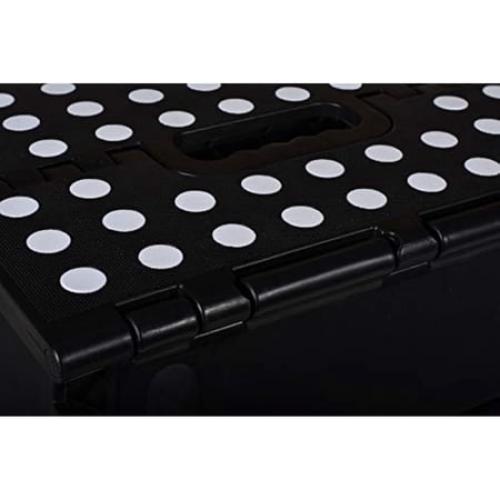Folding Step Stool, 13 Inch - The Anti-Skid Step Stool is Sturdy to Support Adults and Safe Enough for Kids. Opens Easy with One Flip. Great for Kitchen, Bathroom, Bedroom, Kids or Adults. (Black)