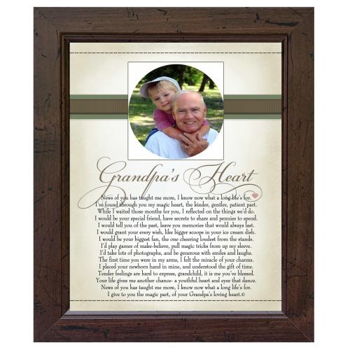 The Grandparent Gift Heart Collection 8x10 Picture Frame Grandpa's Heart Poem