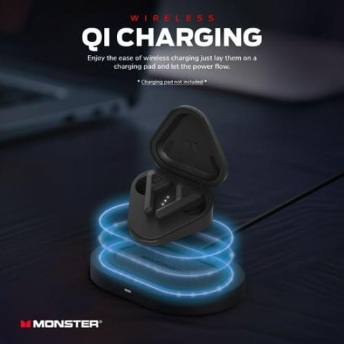 WHITE Monster DNA Go Wireless Earbuds, Bluetooth with aptX Audio, IPX5, Water Resistant, 15-Min Charge, Long Battery with Charging Case