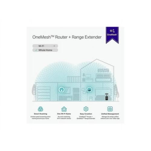 White TP-Link AC1200 WiFi Extender (RE315), Covers Up to 1500 Sq.ft and 25 Devices, 1200Mbps Dual Band WiFi Booster with External Antennas, WiFi Repeater, Supports OneMesh