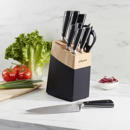 Skandia Constract 10-Piece Knife Block Set, Black MAY HAVE MISSING PIECES