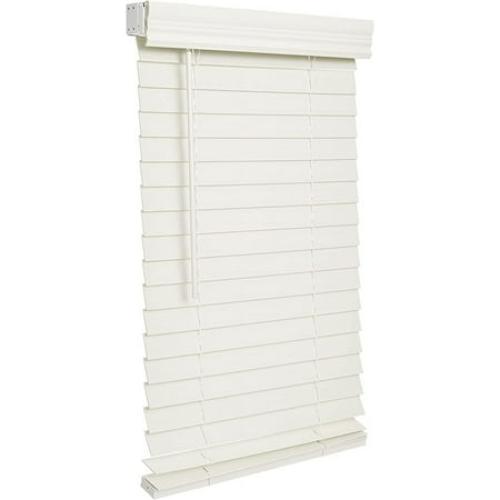 Lotus & Windoware Cordless 2 Faux Wood Room Darkening Horizontal Blind, 16.5 W x 36 L, Soft White, Smooth