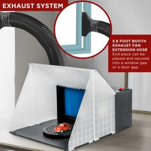 Portable Hobby Airbrush Paint Spray Booth Kit Exhaust Filter Extractor Set Model