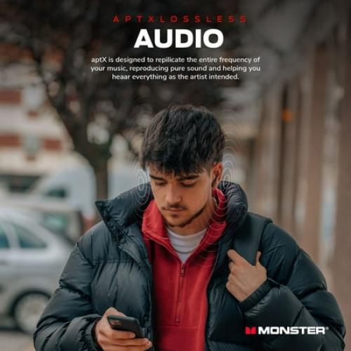 WHITE Monster DNA Go Wireless Earbuds, Bluetooth with aptX Audio, IPX5, Water Resistant, 15-Min Charge, Long Battery with Charging Case