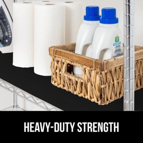 GORILLA GRIP Wire Shelf Liner, Set of 5 Waterproof Shelving Liners, 14x30 Black