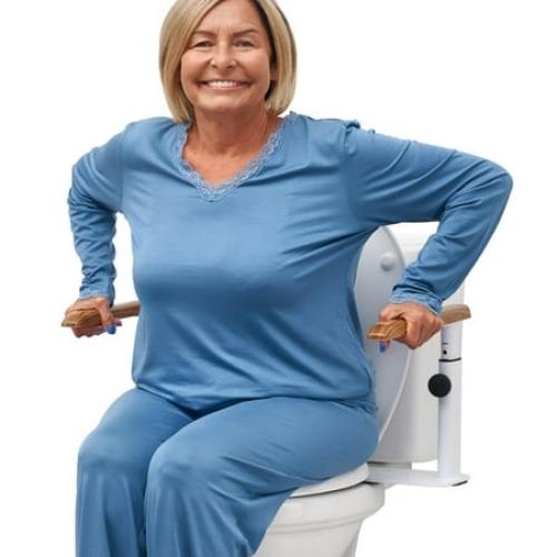 Lunderg Toilet Safety Rails for Seniors - Easy Installation & Super Sturdy - Non-Bulky and Elegant Toilet Safety Frame - Ideal Toilet Seat Handles for Elderly, Post Surgery or Mobility Issues