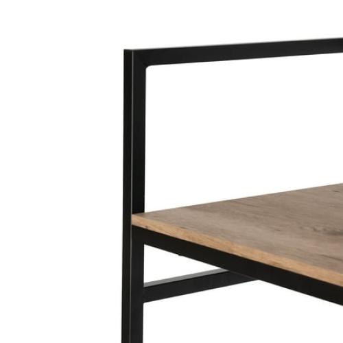 Better Homes & Gardens Jace Freestanding Metal 2-Rod Garment Rack with 4 Wooden Shelves, Black