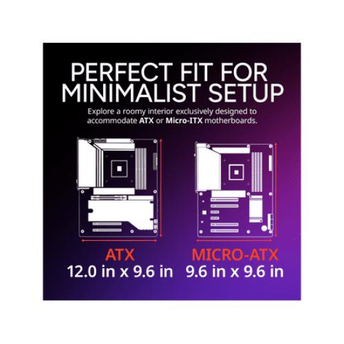 Cooler Master Elite 502 ATX High Airflow Minimalist PC Case, 410mm GPU Max, Compatible RTX 5090|RX 7090 XT, 360mm AIO Max, Type C, Tempered Glass, Triple 120mm aRGB PWM Fan, Intakes Grill