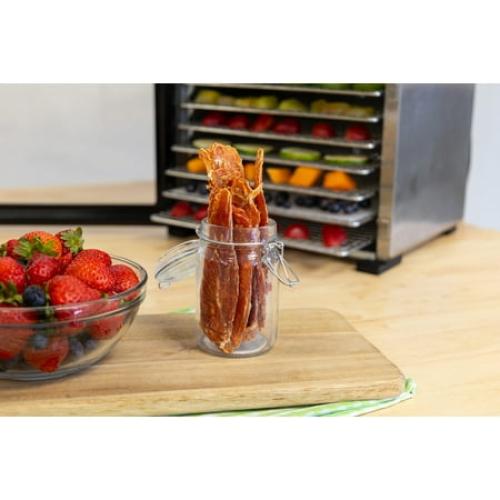 NESCO 8-Tray Stainless Steel Food Dehydrator, 650W Professional Food Dehumidifier with Glass Window for Beef Jerky, Herbs, and Dog Treats