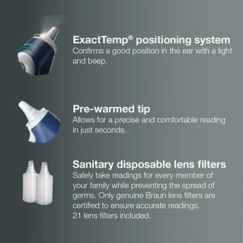 Navy Blue Braun ThermoScan 7  Connect Ear Thermometer, IRT6575US