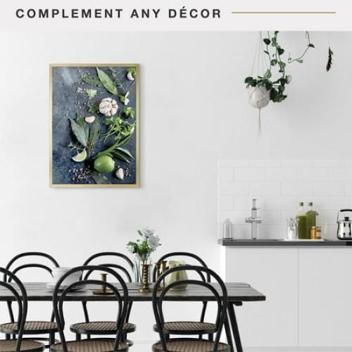 MCS Foundation 16x24 Poster Frame Traditional Brass, Vertical & Horizontal Wall Hanging Large Picture Frame for Photos, Posters & Art Prints (1-Pack)