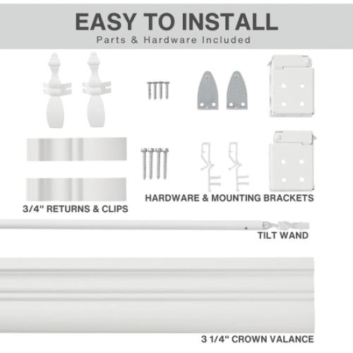 Lotus & Windoware Cordless 2 Faux Wood Room Darkening Horizontal Blind, 34.5 W x 72 L, Bright White, Embossed