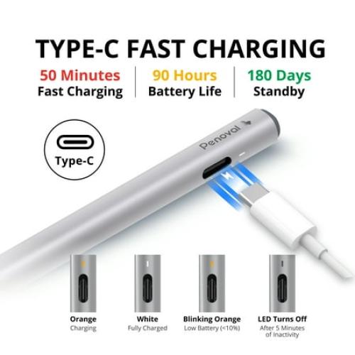 Penoval USI2.0 Stylus Pen for Chromebook, 4096 Levels Pressure for Lenovo chromebook Duet, ASUS chromebook C436, HP chromebook X360 12b, HP chromebook X360 14b Spare Tip Included, USI2.0