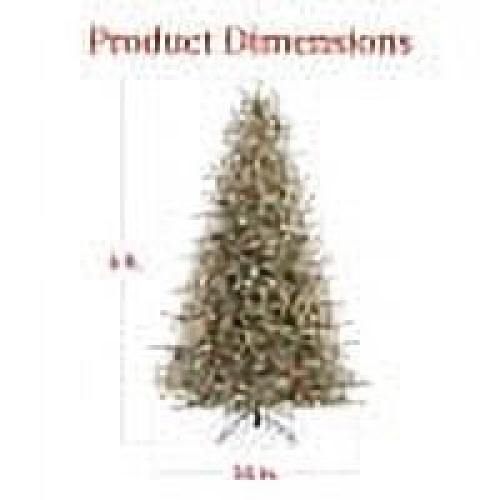 Best Choice Products 6ft Pre-Lit Semi-Flocked Cashmere Pine Christmas Tree w/ 936 Branch Tips, 250 LED Lights