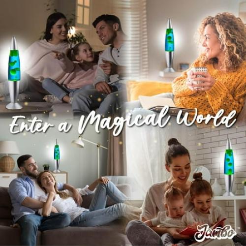 Jambo 16-inch Motion Lamp (Blue with Yellow/Green Wax, 16 inch)