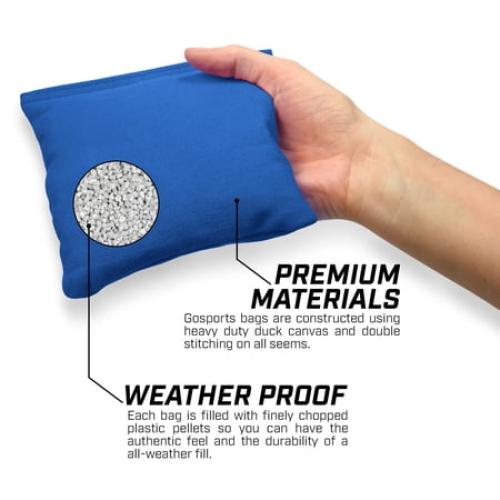 GoSports Official Regulation Cornhole Bean Bags Set of 8 Bags, Red and Blue