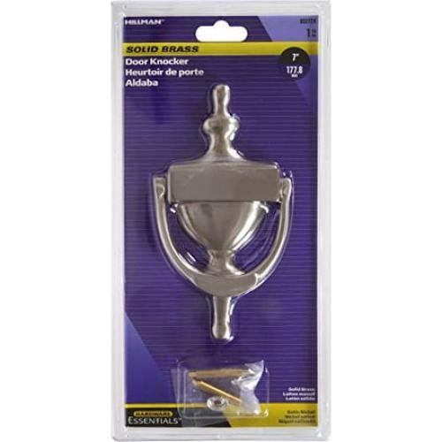 Hillman Hardware Essentials 852724 Satin Nickel Door Knocker, Durable 7 Inch, 9 oz